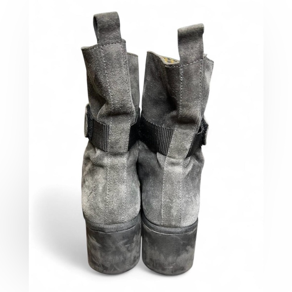 Women’s Fly London blit wedge Suede Leather bootie in color diesel. - Picture 5 of 7